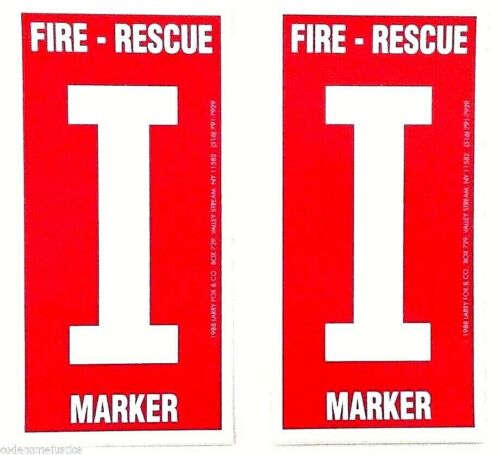 DISABLED PERSON A PAIR OF INVALID RESCUE DECALS TWO FIRE RESCUE MARKERS