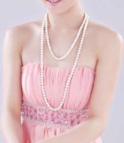 Women Uniformed White Round Classic Elegant Style Details about   Pearl Necklace 5 Feet Long 