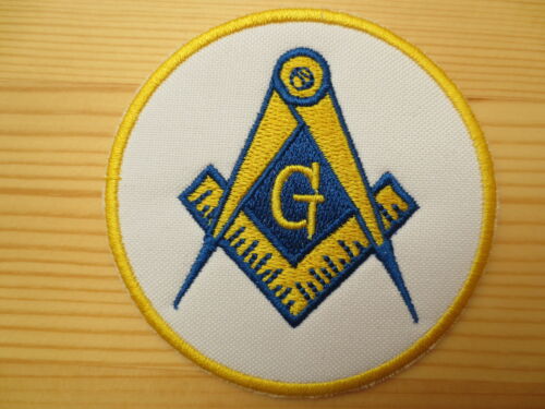 Masonic Embroidery Patches Square & Compasses Iron on 3 inches Freemason P1 