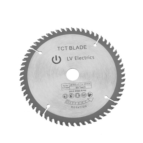 Kreissägeblatt Ø 165x20-60 Zähne mit Reduzierring für Kupfer Eisen Alu Holz g2