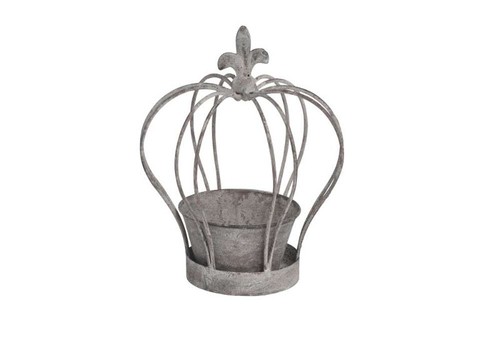 Dekokrone Pflanzkrone Lilie Gartendeko taupe Antik Landhaus Windlicht Garten