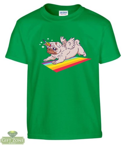 Kids Boys Girls Pug Unicorn T-Shirt