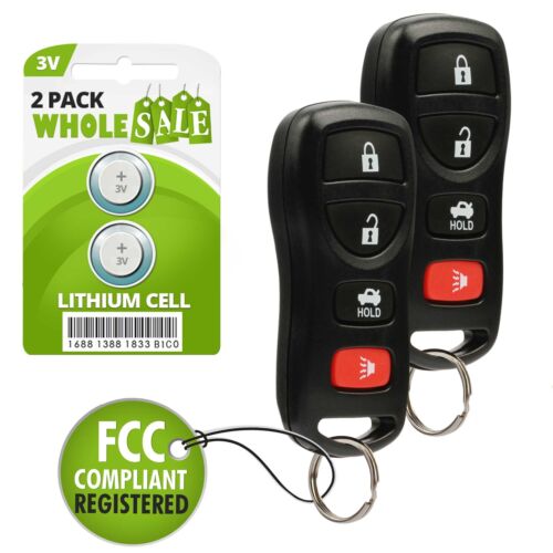 2 Replacement For 2007 2008 2009 2010 2011 2012 Nissan Sentra Key Fob Remote 