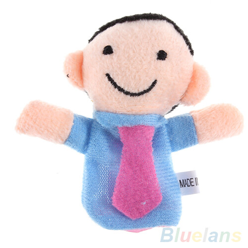 6Pcs Baby Kid Plush Cloth Play Game Learn Story Family Finger Puppets Toys Cute