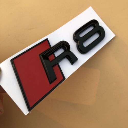 Audi R8 Matt black Metal Badge Rear Boot Emblem S Line A 1 2 3 4 5 6 7 Q RS S