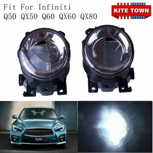 Pair LED Front Fog Light Lamp RH LR For Infiniti Q50 QX50 Q60 QX60 Q70L QX80 US 