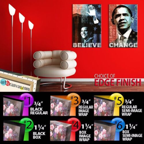 24x36 BELIEVE by KEITH MALLET BARACK OBAMA CANVAS