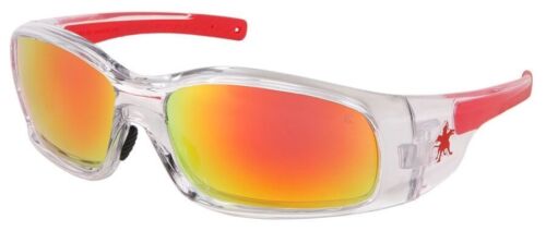 Crews Swagger Safety Glasses Clear Frame Fire Mirror Lens