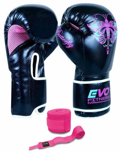 EVO Ladies Kick Boxing Gloves MMA Muay Thai Women Training Sparring UFC Girls 