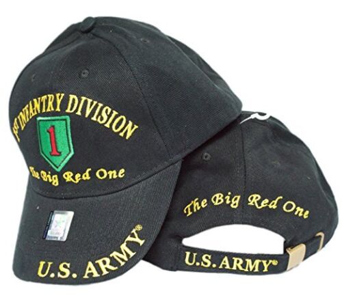 U.S Army 1st First Infantry Division The Big Red One Black Embroidered Cap Hat