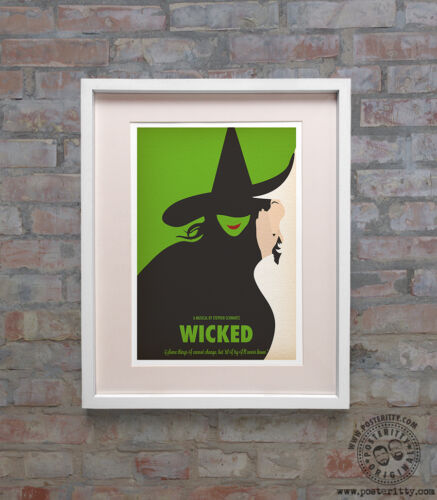WICKED Minimalist Musical Poster Minimal Print by Posteritty Art Witch Oz