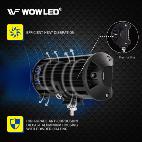 Wowled 2 x 7/" 48 W DEL Work Light Bar Offroad conduite 4 rangées DEL Spot Beam Lampe