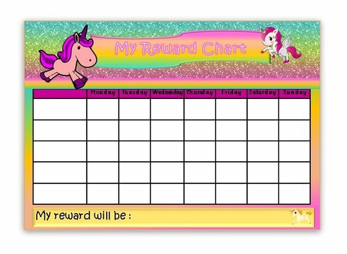 behaviour-chores-goals FREE pen//stickers UNICORN Reward Chart potty