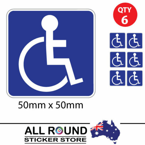 6 X Disabled  sticker warning signs Disabled vehicle parking sticker decal