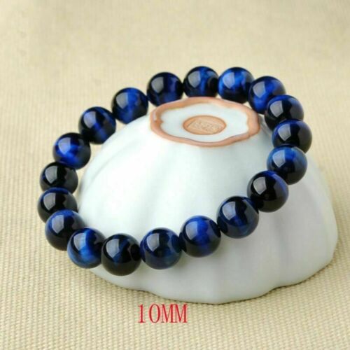 Women Men Blue Tiger Eye Bracelets Men Natural Stone Beads Charms Bracelet 
