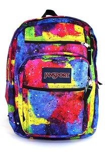 New JanSport Big Student Backpack Multi Neon Galaxy Book Bag Classic Daypack | eBay