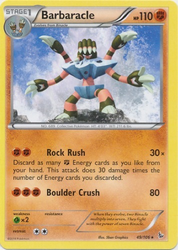 Rare Flashfire 49//106 4 x Barbaracle
