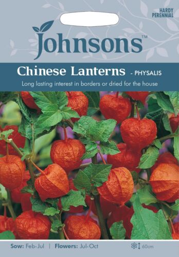 Chinese Lanterns 'Physalis' Seeds by Johnsons Approx 150 Seeds Per Pack 