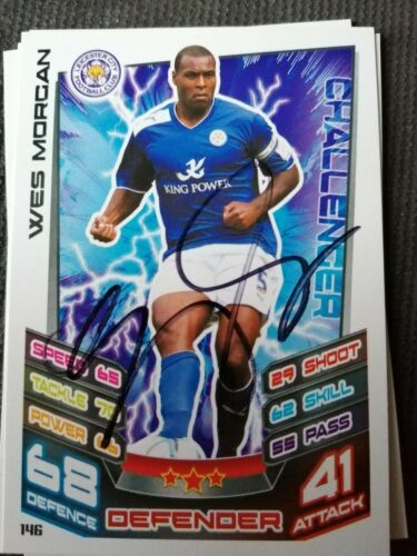Topps match attax 2012-2013 signed Wes Morgan Leicester City