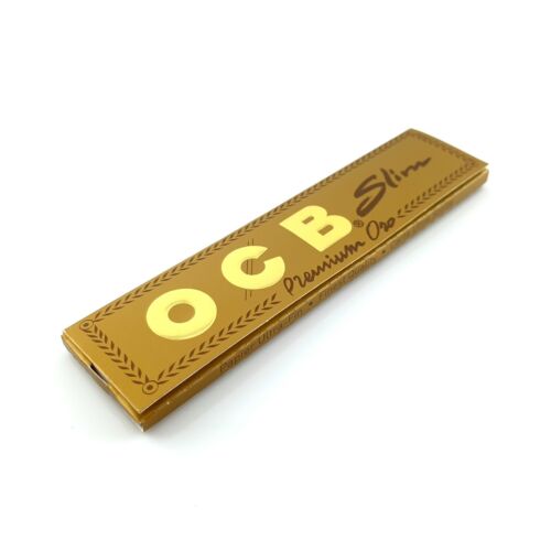 OCB Gold Premium King Size Slim Rolling Papers Natural Unrefined Skins 110mm 