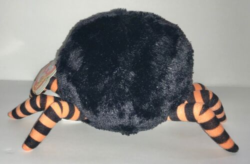 HARD TO FIND-CUTE TY CRAWLY BLACK SPIDER 6” BEANIE BOOS-NEW W/TAG-RETIRED 