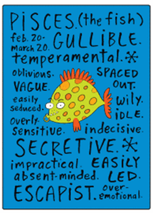 ep Pisces zodiac sign negative fridge magnet