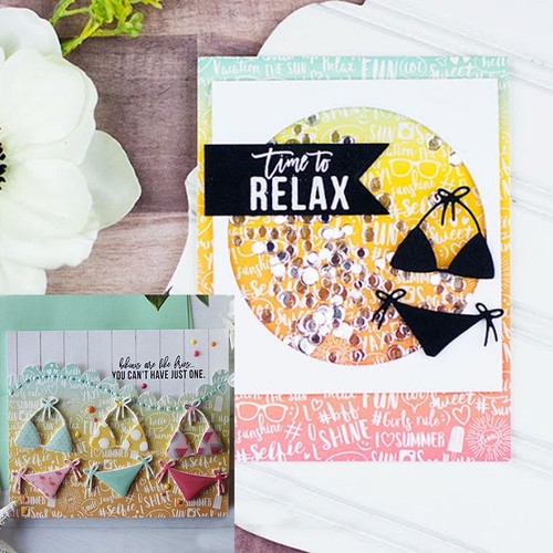 karten zu bikini fotoalbum dekor scrapbooking schablonen stanzformen prägung