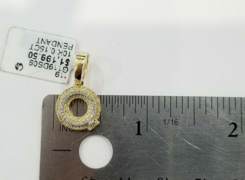 Details about  / Sale 10K Yellow Gold Genuine Diamond Initial Letter Q  Pendant Charm Tiny Small
