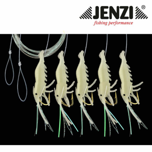 Jenzi Makrelen Shrimp Vorfach mit 5 Armen luminous Gr.1/0 Paternoster 