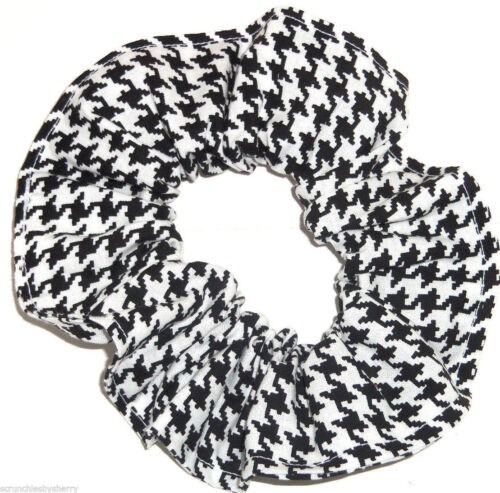 Houndstooth Honeycomb Print Hair Scrunchie Scrunchies by Sherry Ponytail Holder