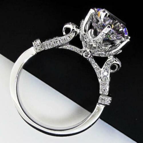 Gorgeous 2.50 CT Brilliant Moissanite Unique Engagement Ring Real 14k White Gold 