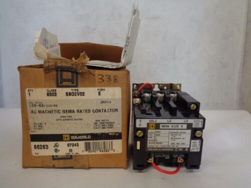 Details about   NEW SQUARE D 8502-SBO2V02 AC CONTACTOR 110/120 V COIL 