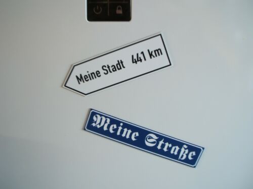 Straßenschild Kühlschrank-Magnet mit Wunschtext 15 x 3 cm