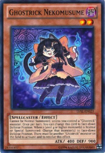 New Ghostrick Nekomusume LVAL-EN023 Common Yu-Gi-Oh Card U 