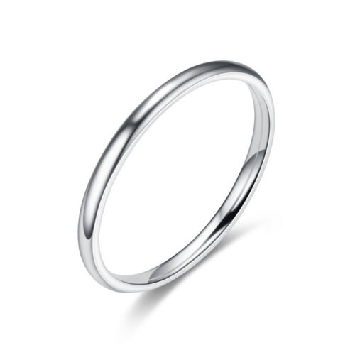 Fashion Men Women Stainless Steel Smooth Wedding Band Rings Couple Ring Jewelry 