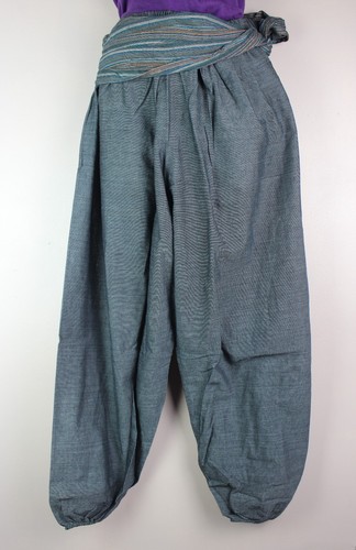Vintage UNISEX Trousers Hippie Wide leg Harem Festival Pants Aladdin Yoga S25