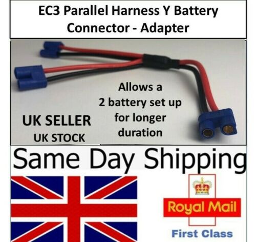 EC3 Parallel Y Harness Connector Splitter Lead Cable Series 2 LIPO Battery RC UK