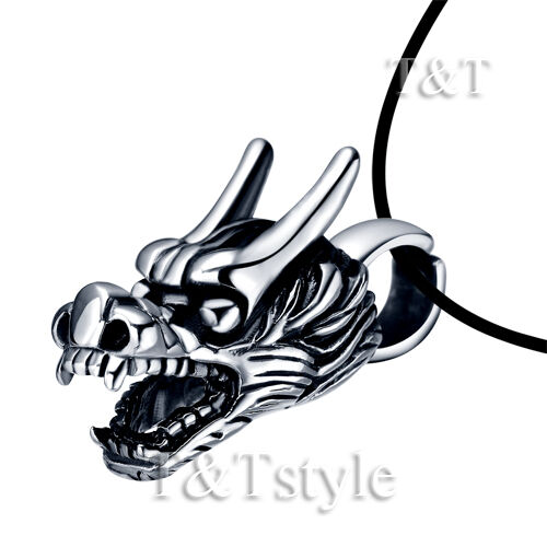 High Quality T&T 316L Stainless Steel Dragon Pendant Necklace NP160 