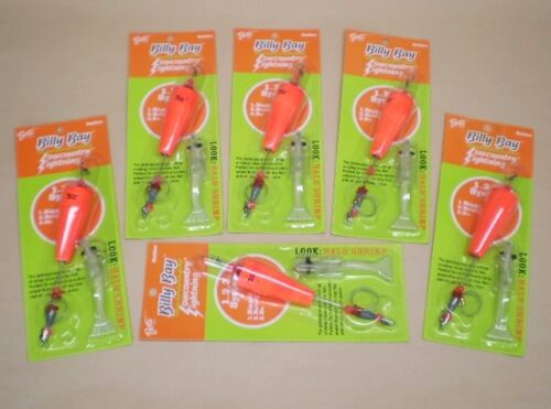 Set of 6 Betts Billy Bay Glow Halo Shrimp Rattle Popping Cork Float Rig 778-R-53