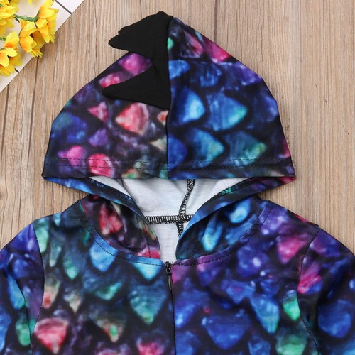 UK Newborn Baby Boy Girl Dinosaur Romper Hooded Jumpsuit Bodysuit Outfit Clothes