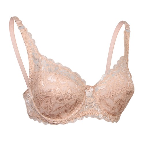 Womens Comfort Full Coverage Underwire Floral Lace Embroidered Bra Plus Size