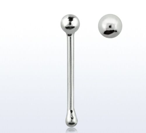 Genuine Solid 925 Sterling Silver 22g Micro Ball Tiny Nose Bone Stud Pin 1pc 