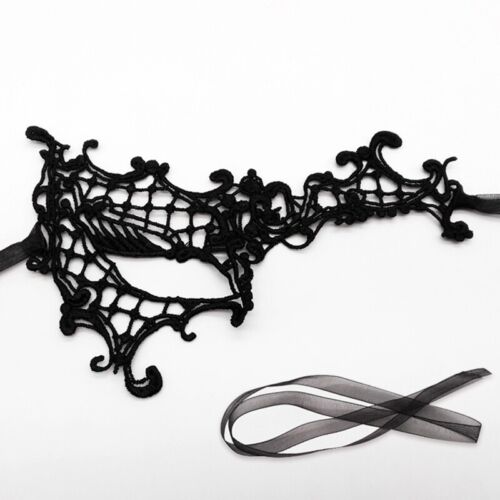 Details about   BLACK VENETIAN MASQUERADE ONE EYE LACE MASrK HALLOWEEN PARTY FANCY DRESS us 