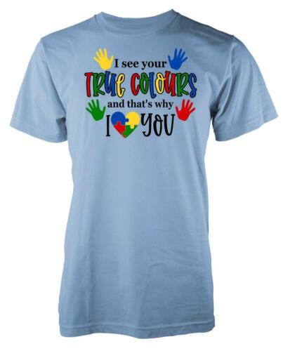 Je vois vos vraies couleurs THATS pourquoi je vous aime autisme puzzle RAINBOW KIDS T Shirt