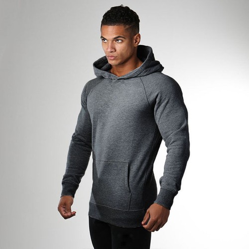 Winter Men Hot Gym Sport Hoodies Solid Sport Sweatshirt Pullover Outwear Clothes
