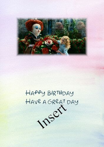 Personalised birthday card Alice in Wonderland daughter sister grandaughter