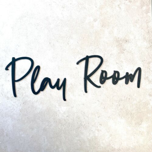 Play Room Wall Door Sign Wood Laser Cut mdf Craft Toy Box Blank Calligraphy Text 