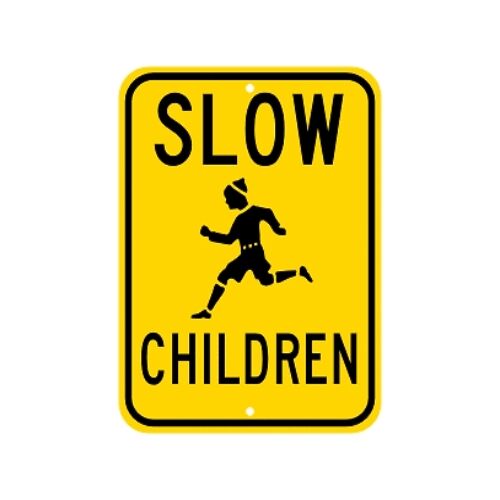 Slow Children At Play Sign Municipal Grade D.O.T Street Parking Road G-2RA9RK