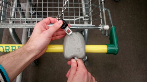 New Pound Coin Shopping Trolley Keys *4* release Keys and split rings per pack 