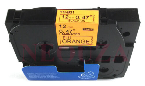 Fluo Orange Compatible for Brother TzB31 TZeB31 Laminated P-touch Labelling Tape